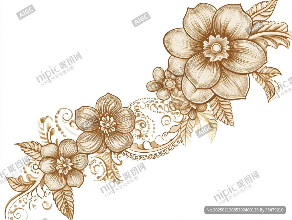 手绘欧式花纹