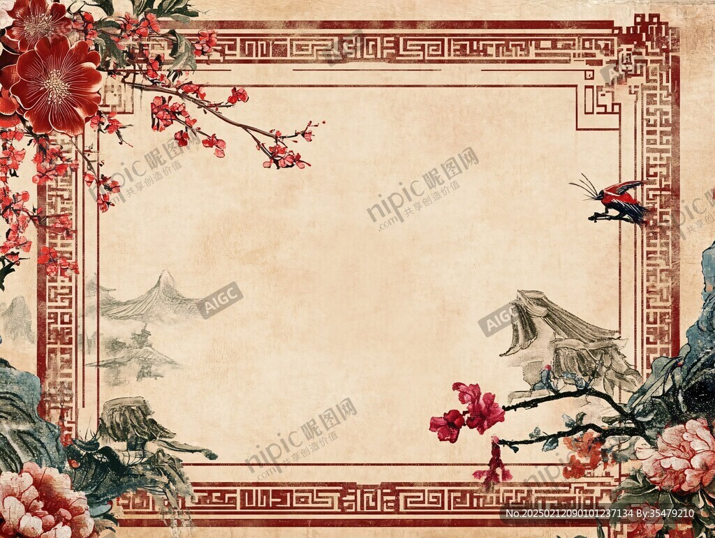 古风古典复古梅花背景