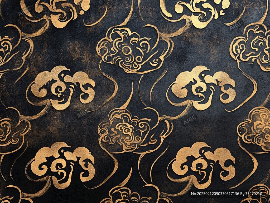描金云纹