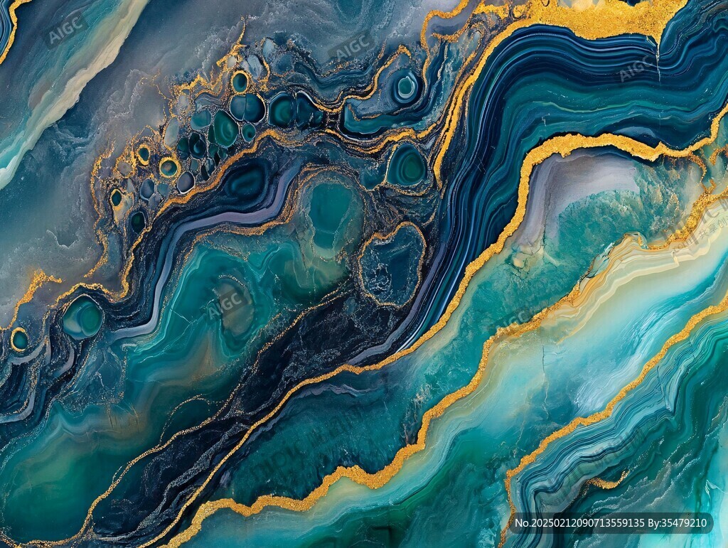 渐变抽象流体装饰画