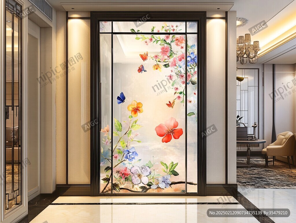 艺术玻璃推拉门
