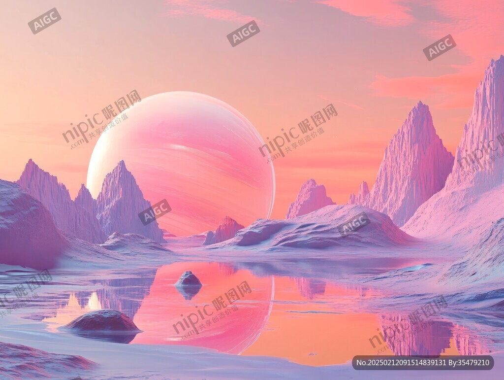 粉红色的3d风景