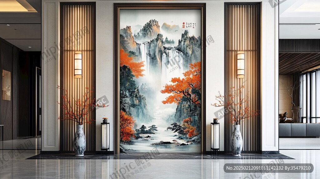 大气山水大厅画