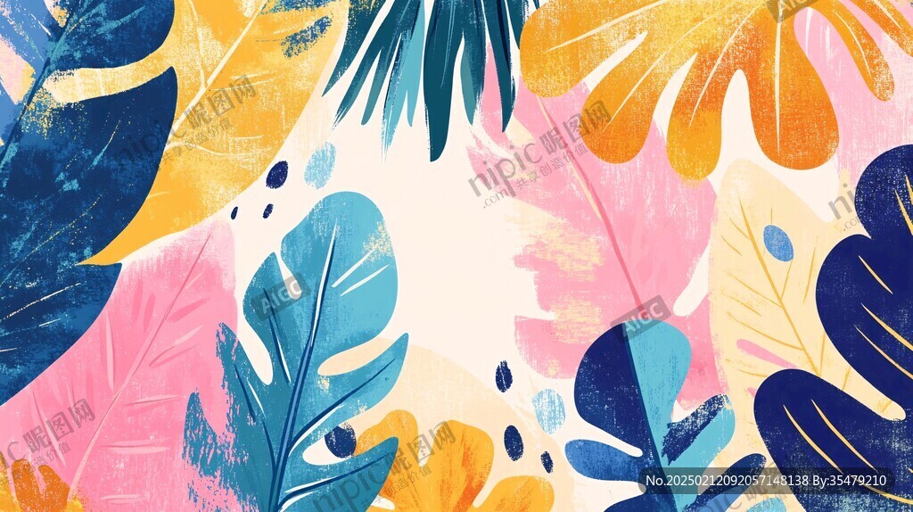 植物背景扁平插画