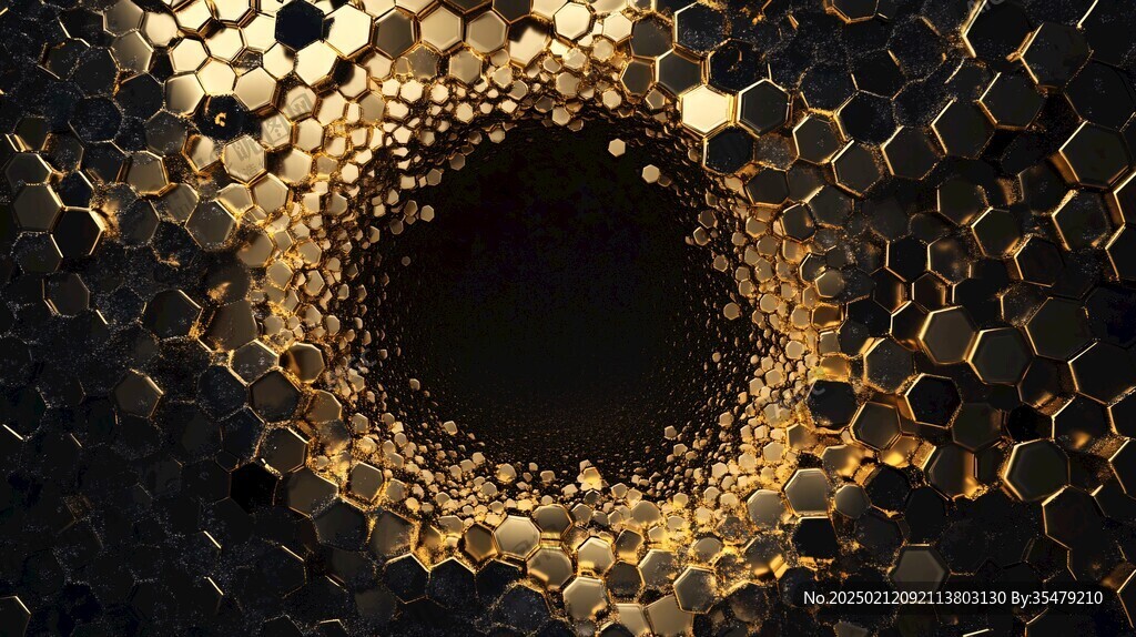 蜂窝光影光束背景