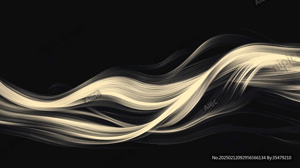 流光渐变金色炫酷飘带