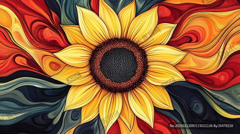 太阳花壁画