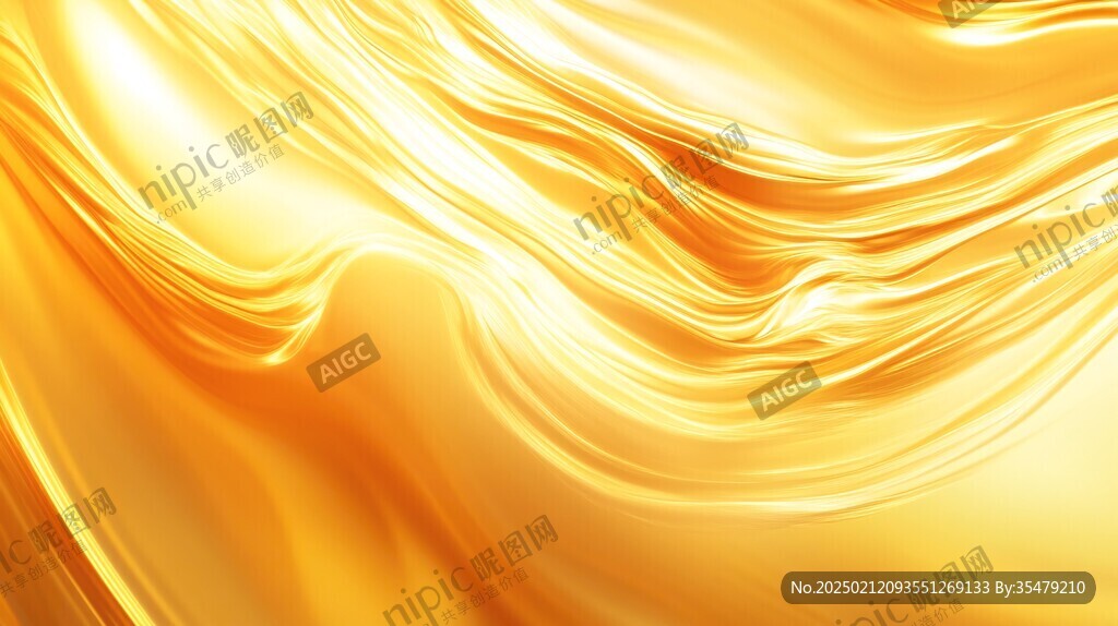 金色抽象流体纹理背景