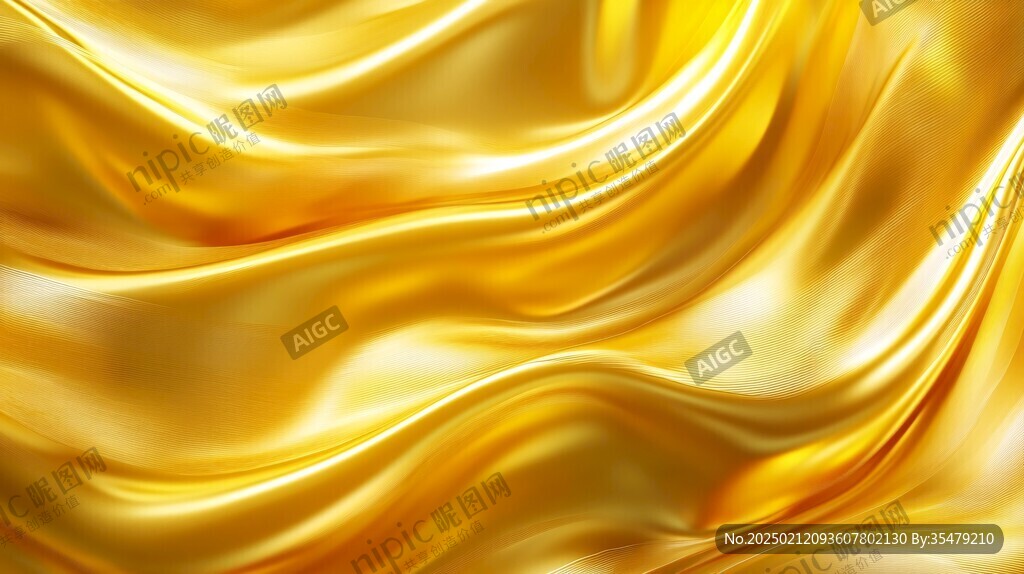 金色抽象流体纹理背景