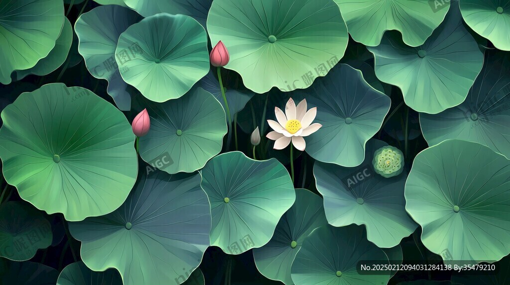 3d荷花背景