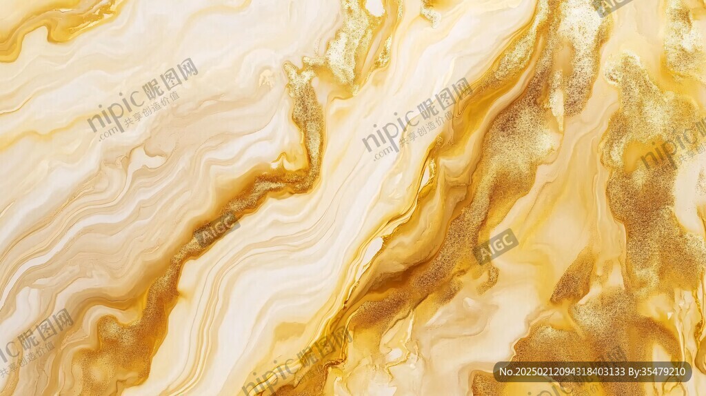 金色抽象流体纹理背景