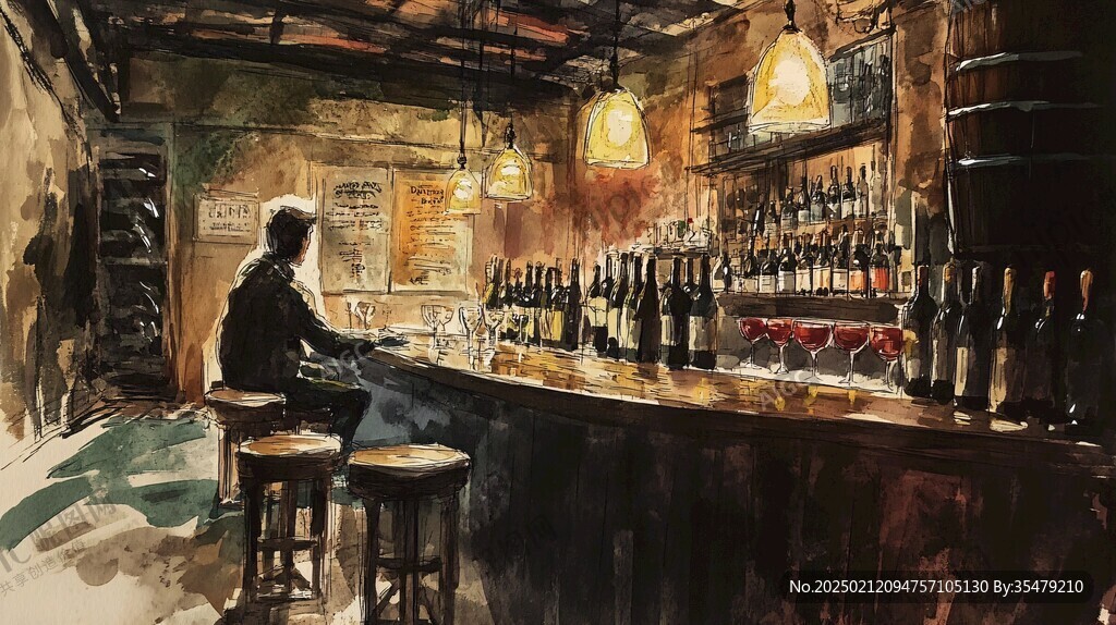 酒吧配画