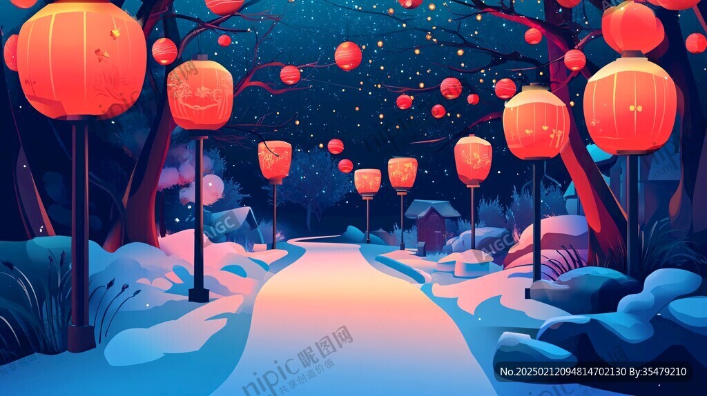 灯会插画