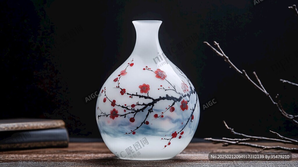 梅花弄影赏瓶