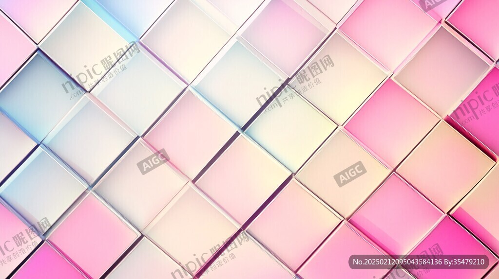 几何渐变色块背景墙