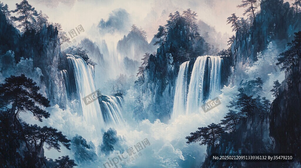 3d渲染山水画