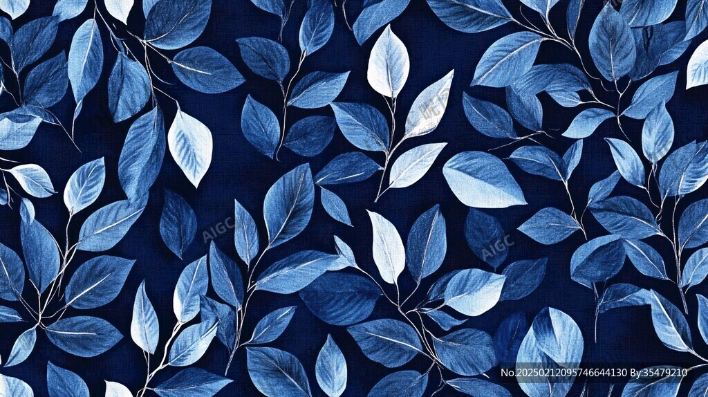 蓝色树叶底纹