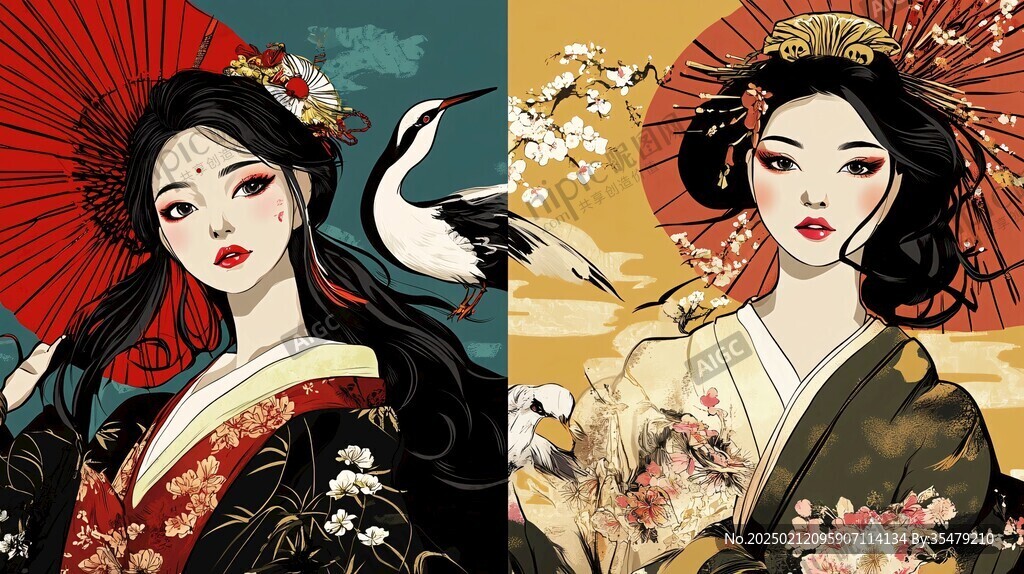 插画艺妓