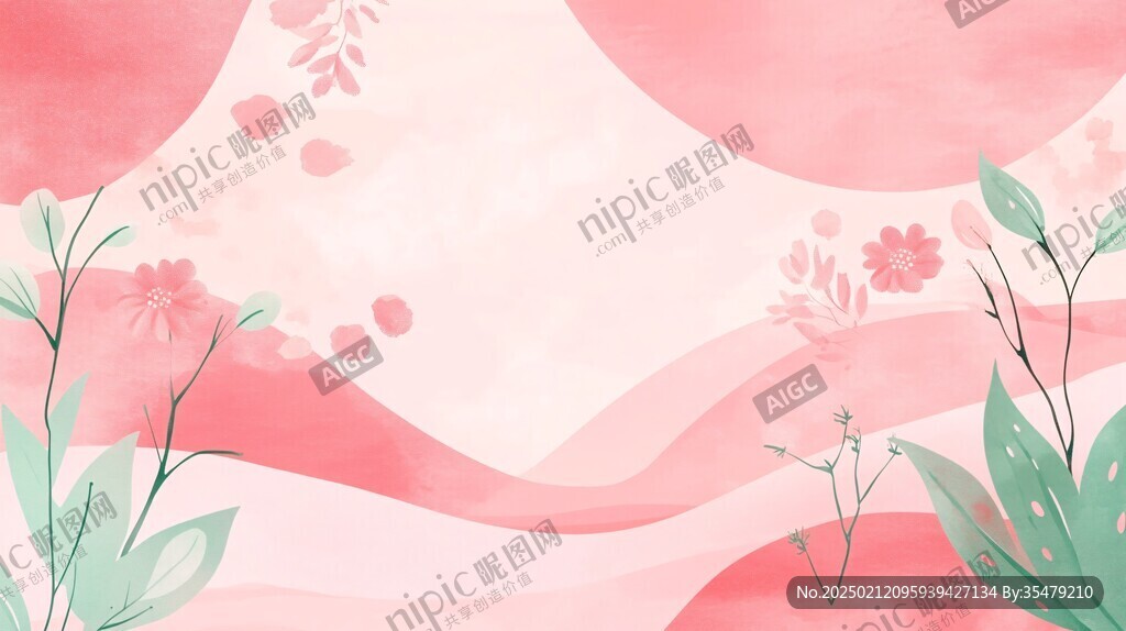 植物背景扁平插画