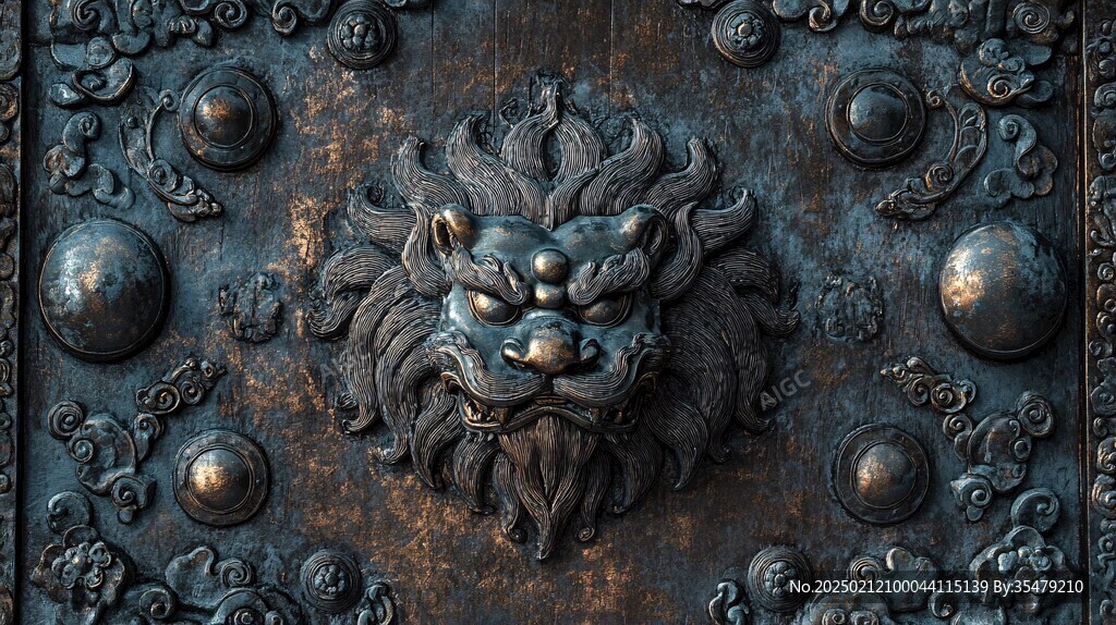 古代狮首门环