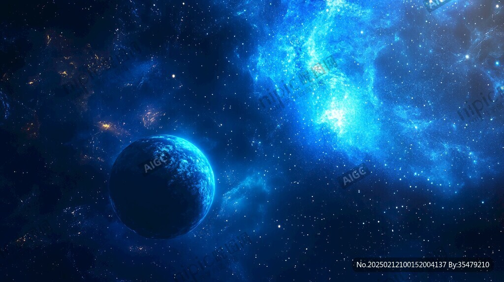 炫酷蓝色宇宙背景
