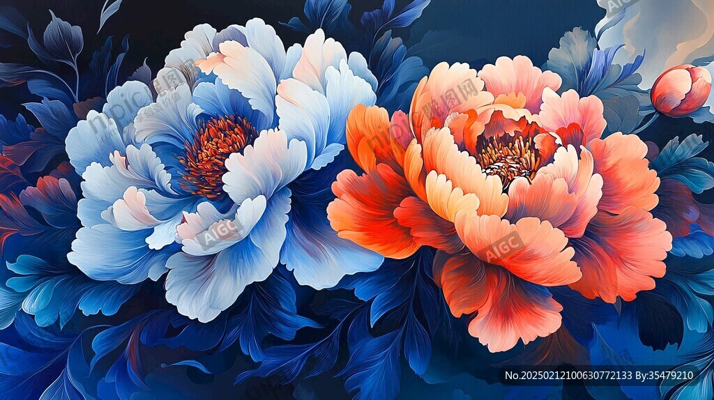 3d立体花卉牡丹