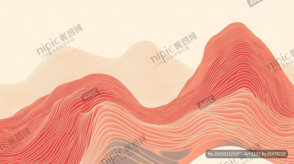 抽象线条山水背景