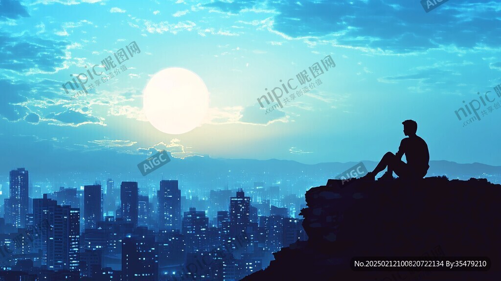 坐在楼顶的人