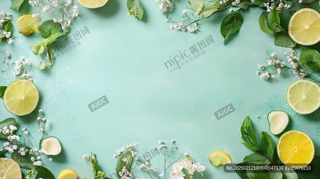 柠檬绿叶碎花