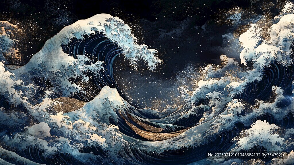 浮世绘海浪