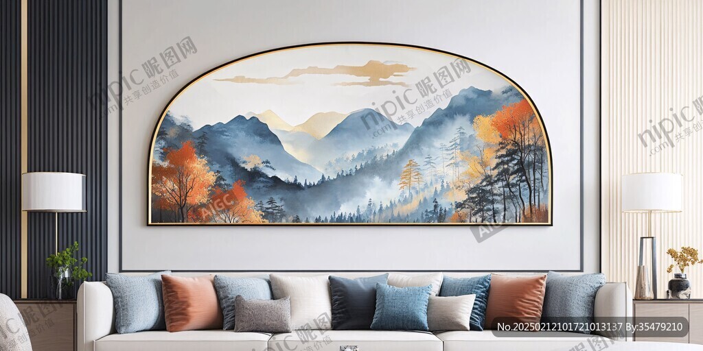 软装靠山画