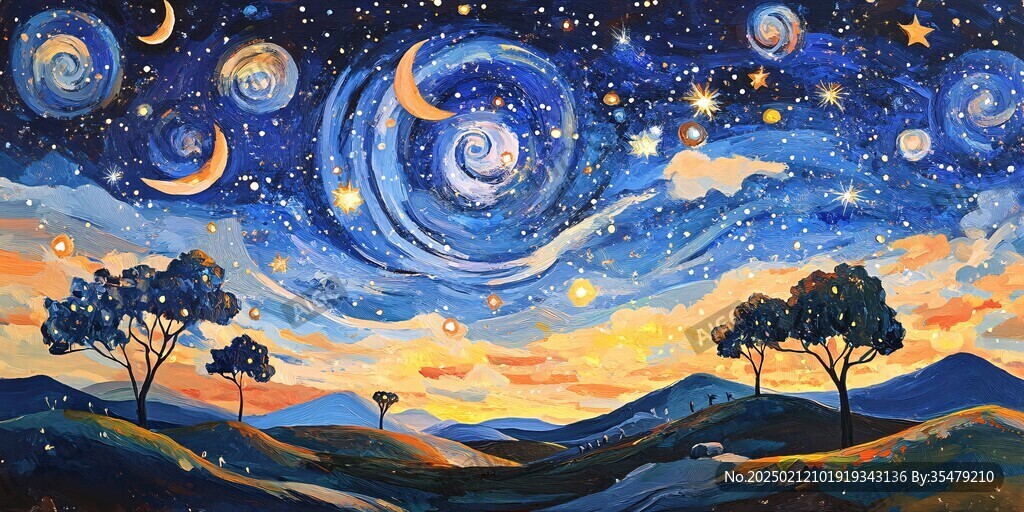 星月河幻想插画
