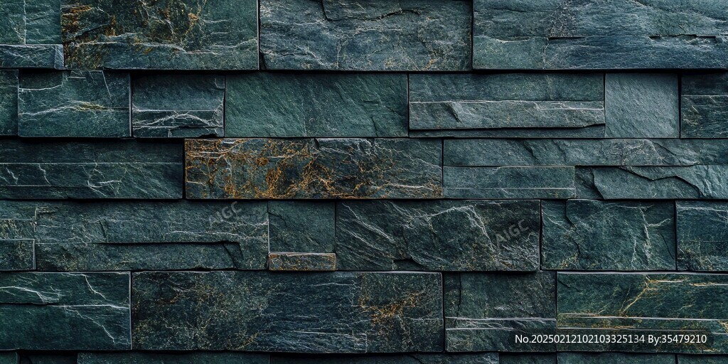蓝色石头装饰墙
