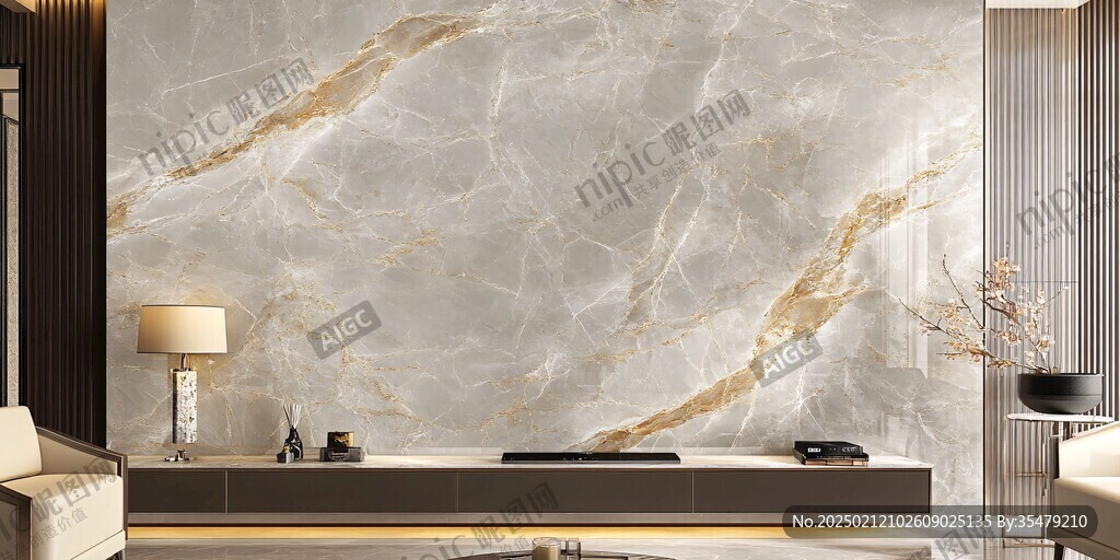 金色大理石瓷砖背景墙