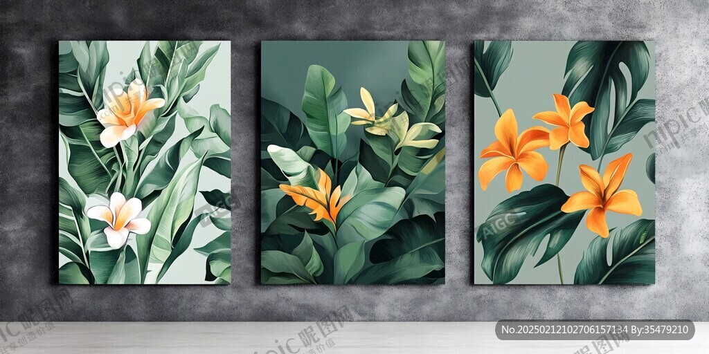 鸡蛋花壁画
