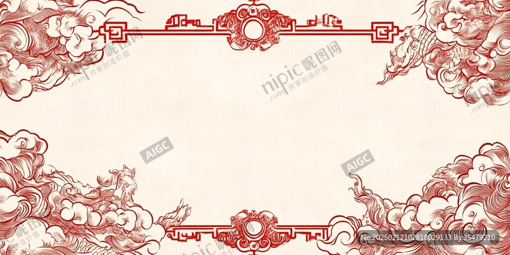 云纹龙纹行云中式婚礼