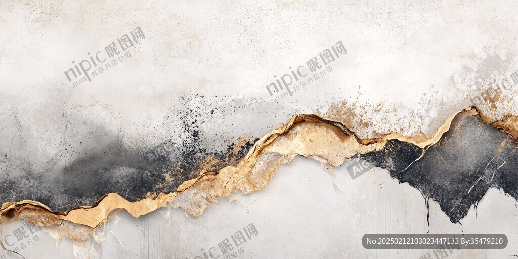 后现代轻奢鎏金抽象画