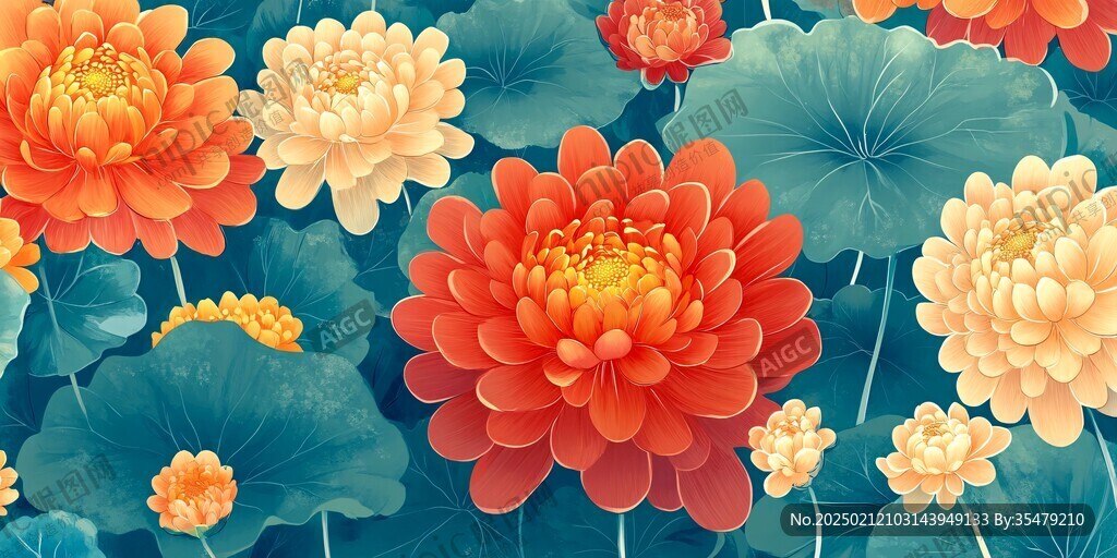 3d浮雕缤纷花卉