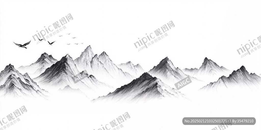 新中式线条山