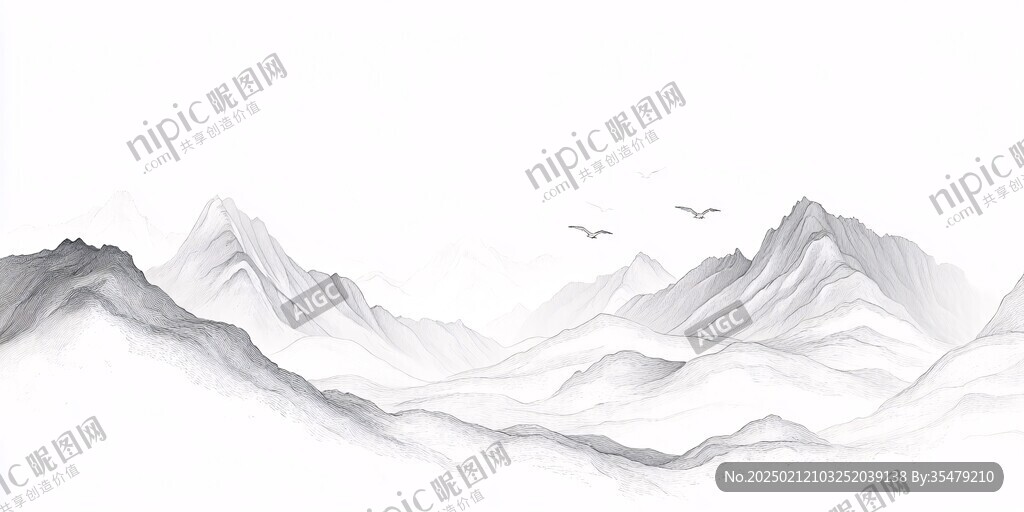 新中式线条山