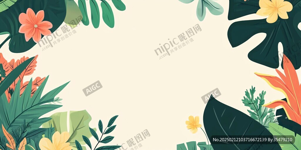 植物背景扁平插画