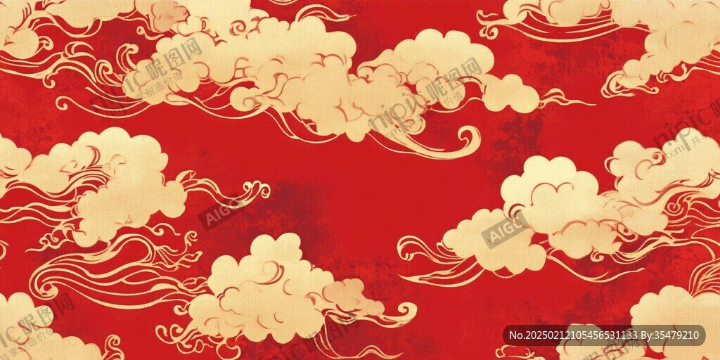 红色云纹