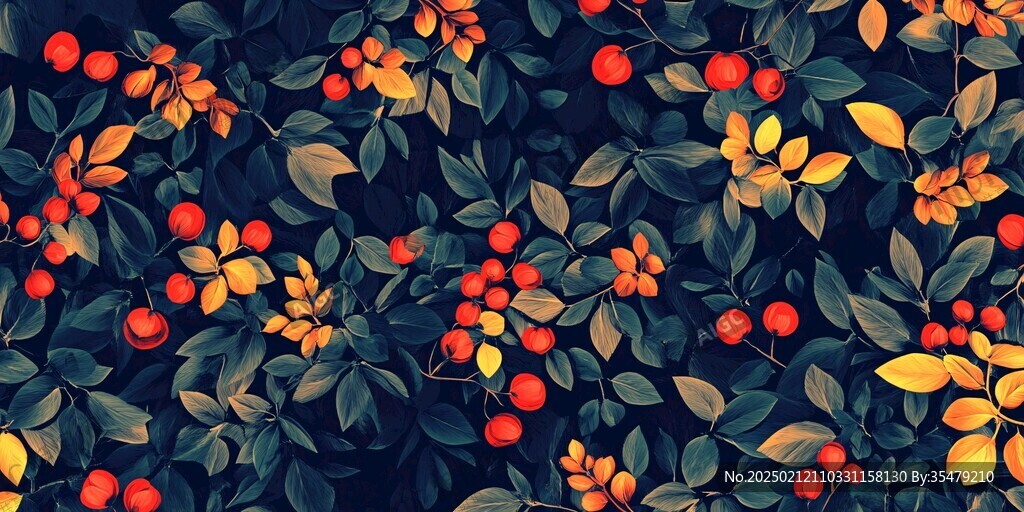 火棘插画