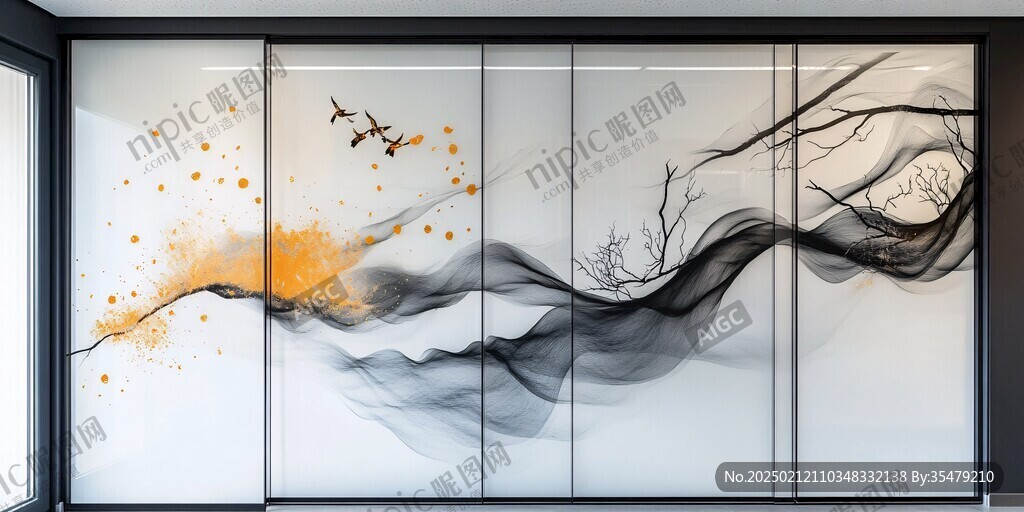 艺术玻璃屏风