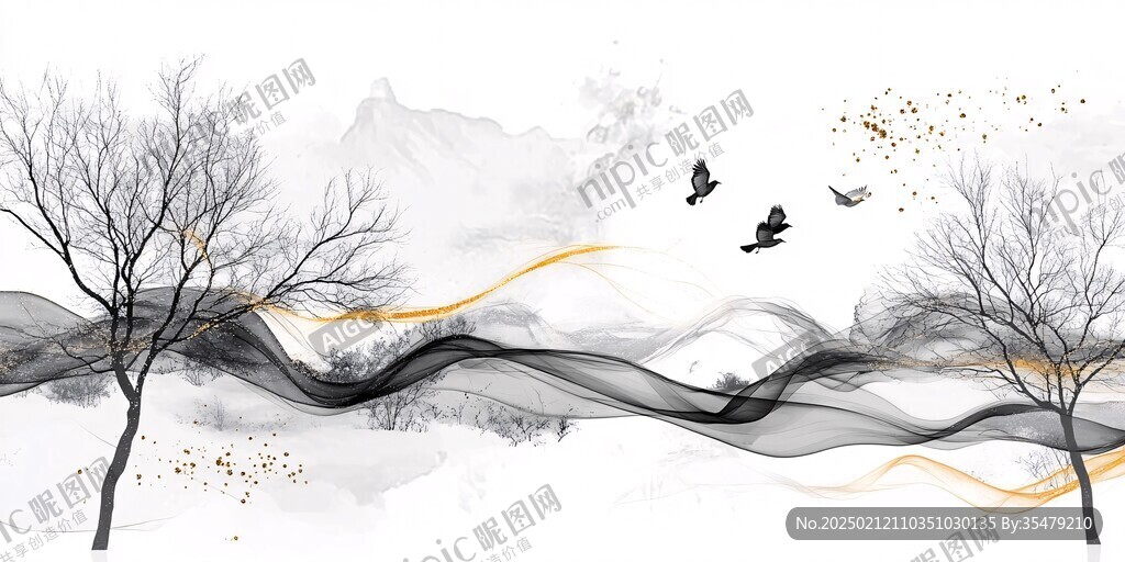 禅意水墨线条