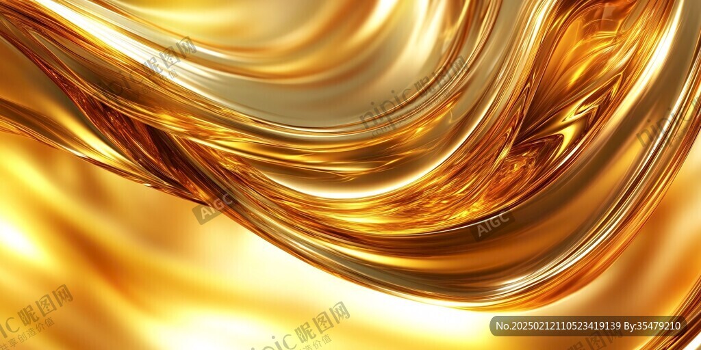 金色抽象流体纹理背景