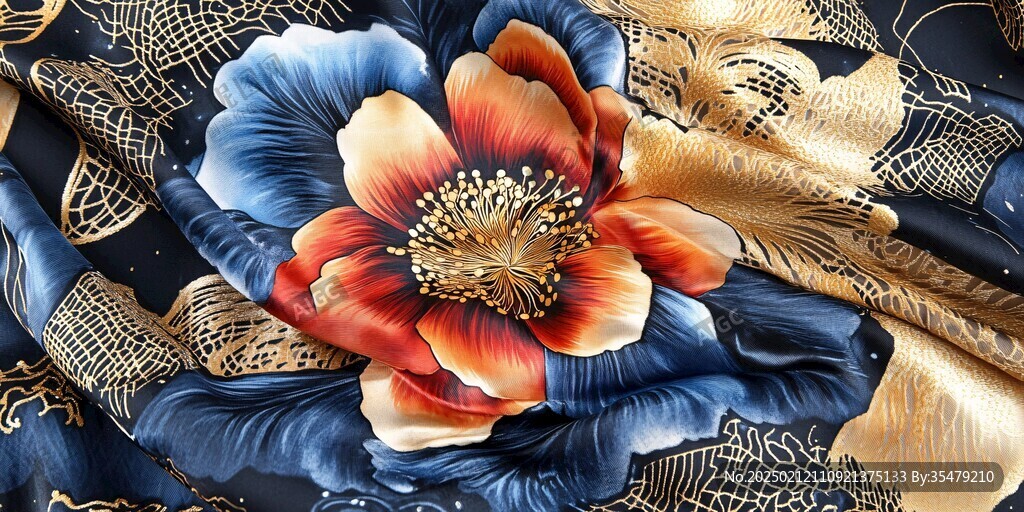 牡丹花线描金轻奢