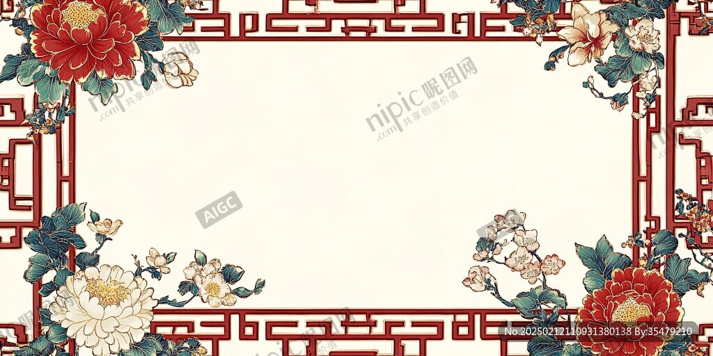 复古新中式婚庆背景