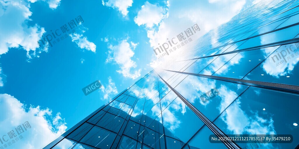 蓝天白云写字楼
