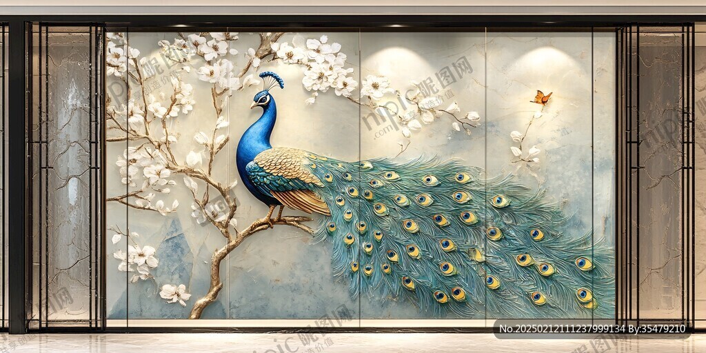 新中式琉璃背景墙